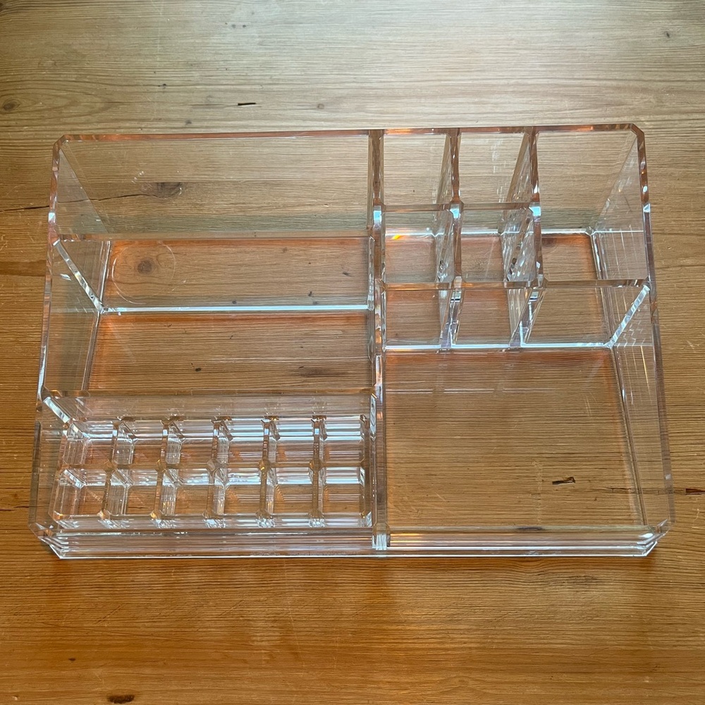 Lucite makeup organizer